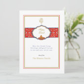 Eenvoudige Ganesh en lamp Diwali Groeten Feestdagenkaart (Staand voorkant)