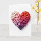 Eenvoudige garen hart kaart (Gele Bloem)