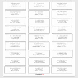 eenvoudige gast bruiloft adresetiketten sticker