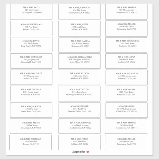 eenvoudige gast bruiloft adresetiketten sticker (Vel)