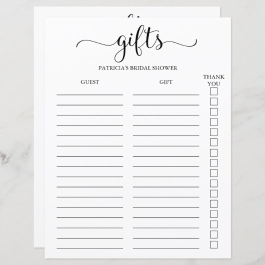 Eenvoudige gastenlijst log tracker script (Voorkant / Achterkant)