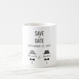 Eenvoudige Gay Trouw Save The Date Uitnodiging Koffiemok