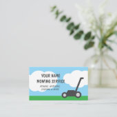 Eenvoudige gazon maaien service visitekaartje sjab (Staand voorkant)