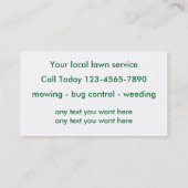 Eenvoudige gazon maaien Visitekaartjes (Achterkant)