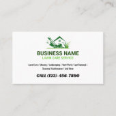 Eenvoudige gazon zorg service Logo Yard werk Lands Visitekaartje (Voorkant)