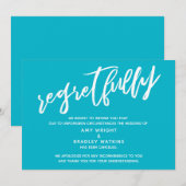 Eenvoudige geannuleerde bruiloft Scuba Blue betreu Kaart (Voorkant / Achterkant)