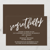 Eenvoudige Geannuleerde Trouwdag Rijk Bruin Spijt  Kaart (Voorkant / Achterkant)