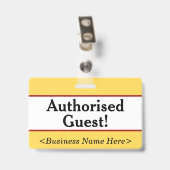 Eenvoudige "Geautoriseerde gast!" Badge (Achterkant met clip)