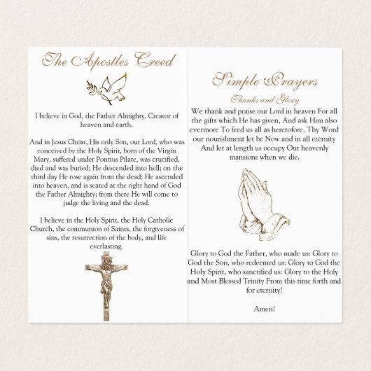 Eenvoudige gebeden - Praycard Visitekaartje (Binnenkant ongevouwen)