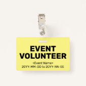 Eenvoudige "GEBEURTENISVRIJWILLIGER"-badge Badge (Achterkant met clip)