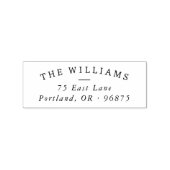 Eenvoudige gebogen familienaam en retouradres rubberstempel (Afrduk)