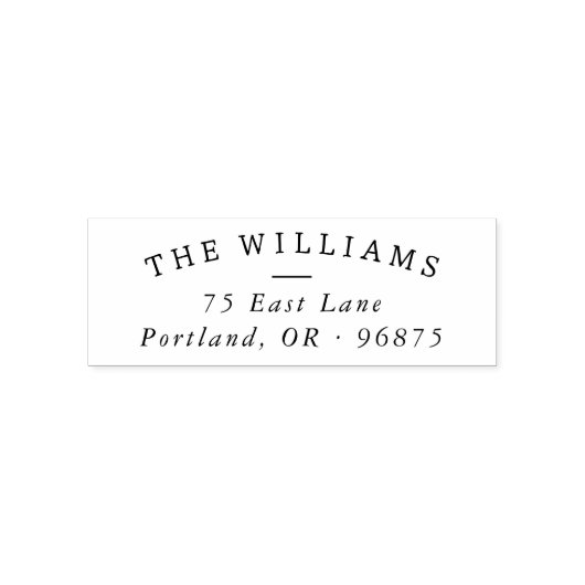 Eenvoudige gebogen familienaam en retouradres  zelfinktende stempel (Design)