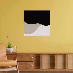 Eenvoudige gebogen lijnkunst - minimalistische boo poster