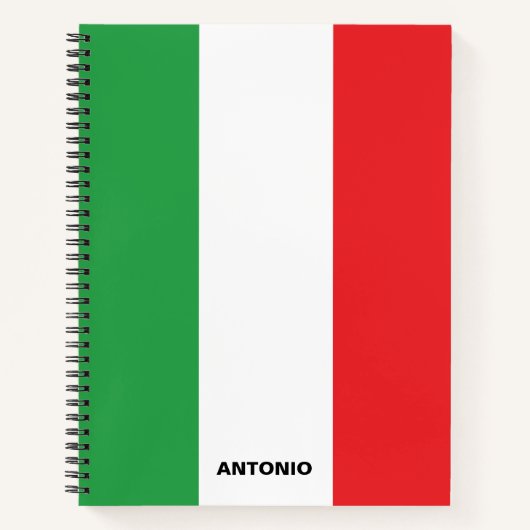 Eenvoudige, gebolde Italiaanse vlag, speciaal gepe Notitieboek (Voorkant)
