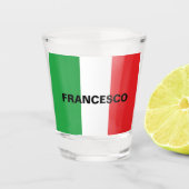 Eenvoudige, gebolde Italiaanse vlag, speciaal gepe Shot Glas (Voorkant)