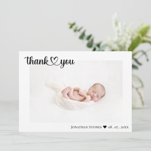 Eenvoudige geboorte aankondiging dank u script har (Staand voorkant)