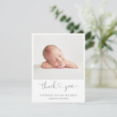 Eenvoudige geboorte aankondiging kaart, hart dank (Staand voorkant)