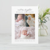 Eenvoudige geboorte dochter met meerdere foto's aankondiging (Staand voorkant)