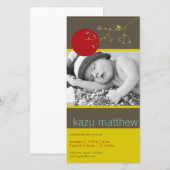 Eenvoudige geboorte van een nestende vogel en een  aankondiging (Voorkant / Achterkant)