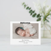 Eenvoudige geboorte van pasgeboren baby briefkaart (Staand voorkant)