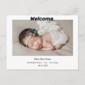 Eenvoudige geboorte van pasgeboren baby briefkaart (Voorkant)