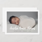 Eenvoudige geboorteaankondiging kaart (Voorkant / Achterkant)