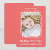 Eenvoudige Geboorteaankondiging met Schaal Rechtho Aankondiging (Voorkant / Achterkant)