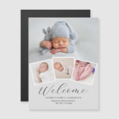 Eenvoudige geboorteaankondiging van een moderne ba (Voorkant / Achterkant)