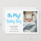 Eenvoudige geboorteaankondiging van een moderne ba aankondiging (Voorkant)