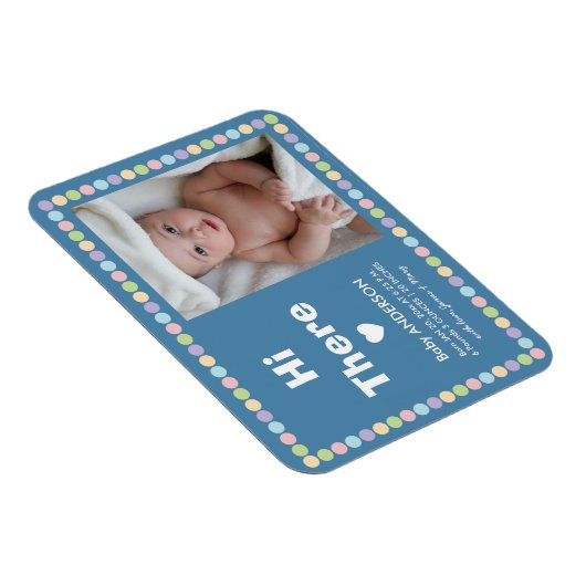 Eenvoudige geboorteaankondiging van een moderne ba magneet (Rechterzijde)