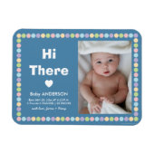 Eenvoudige geboorteaankondiging van een moderne ba magneet (Horizontaal)