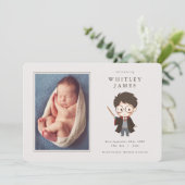 Eenvoudige geboorteaankondiging van Harry Potter B Kaart (Staand voorkant)