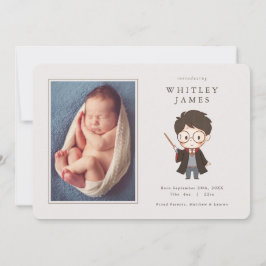 Eenvoudige geboorteaankondiging van Harry Potter B Kaart