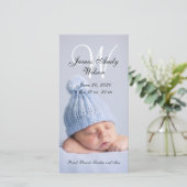 Eenvoudige geboorteaankondiging voor baby foto kaa aankondiging (Staand voorkant)