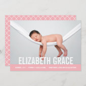 EENVOUDIGE geboorteaankondigingen Aankondiging (Voorkant / Achterkant)