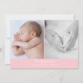 Eenvoudige geboortekaart baby meisje script aankondiging (Achterkant)