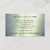 Eenvoudige Geborsteld Staal Groene Auto Detailing Visitekaartje (Achterkant)