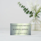Eenvoudige Geborsteld Staal Groene Auto Detailing Visitekaartje (Staand voorkant)