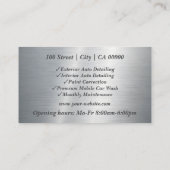 Eenvoudige Geborsteld Staal Zilveren Auto Detailin Visitekaartje (Achterkant)