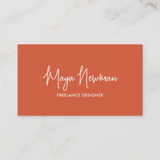 EENVOUDIGE GEBRANDE SINAASAPPEL HANDTEKENING NAAM  VISITEKAARTJE (Voorkant)