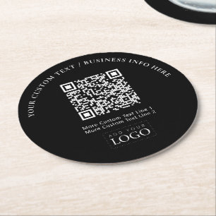 Eenvoudige Gebrandmerkte Zakelijke Logo QR Code Pr Ronde Kartonnen Onderzetter