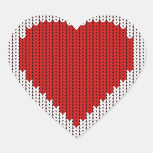 Eenvoudige gebreide wollook Ik hou van je Valentij Hart Sticker