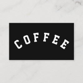 Eenvoudige gecentreerde tekstkoffie met kromme sup klantenkaartje