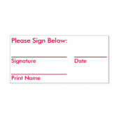 Eenvoudige gedateerde handtekening aanvraag Rubber Zelfinktende Stempel (Design)