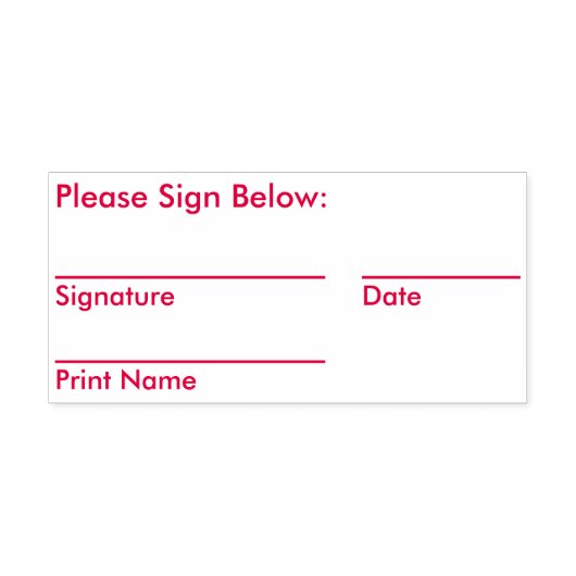 Eenvoudige gedateerde handtekening aanvraag Rubber Zelfinktende Stempel (Design)