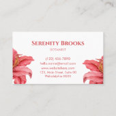 Eenvoudige gedurfde levendige levendige rode lelie visitekaartje (Achterkant)