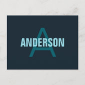 Eenvoudige gedurfde  monogrammed naam briefkaart (Voorkant)