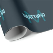 Eenvoudige gedurfde monogrammed naam cadeaupapier (Rol Hoek)