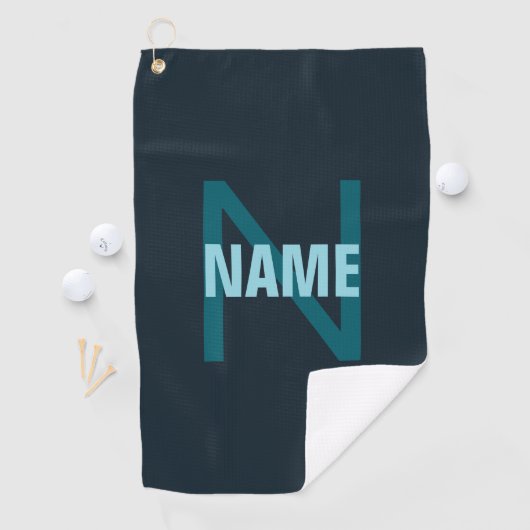 Eenvoudige gedurfde  monogrammed naam golfhanddoek (Insitu)