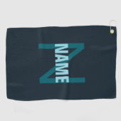 Eenvoudige gedurfde monogrammed naam golfhanddoek (Horizontaal)